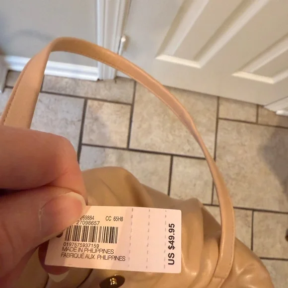 Victorias Secret Bag Bare Beige Cinch Close Tote Carry All Purse - Picture 7 of 9